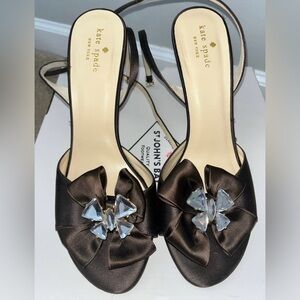 Kate Spade Brown Satin Women's Heels